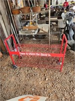 Large Metal Red Rolling Cart