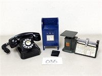 Vintage Scale, Phone and Coin Bank (No Ship)