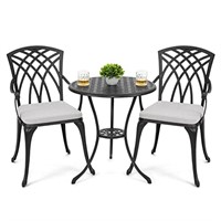 NUU GARDEN 3 Piece Bistro Table Set Cast Aluminum