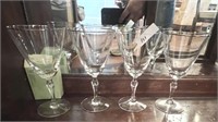 FOUR CRYSTAL GLASSES