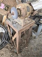 Iron table with grinder