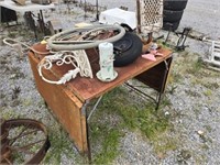 Vintage table and contents