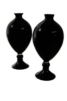 Large Bulbous Art Glass Vases
