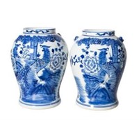 Chinese Canton Lion Head Vases