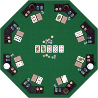 48 Inch Foldable Poker Table Top for 8  Chips Tray