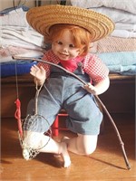 Child Fishing, Porcelain Doll