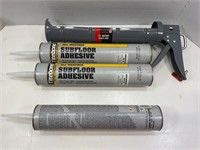 LOT OF 3 TUBES OF ALL WEATHER SUB FLOOR ADHESIVE &