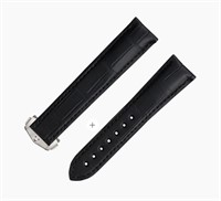OMEGA BLACK LEATHER STRAP 20MM SPEED BUCKLE
