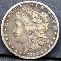 1884 Morgan silver dollar