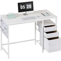 Maihail Small Desk with Drawers, 40 inch Desk with