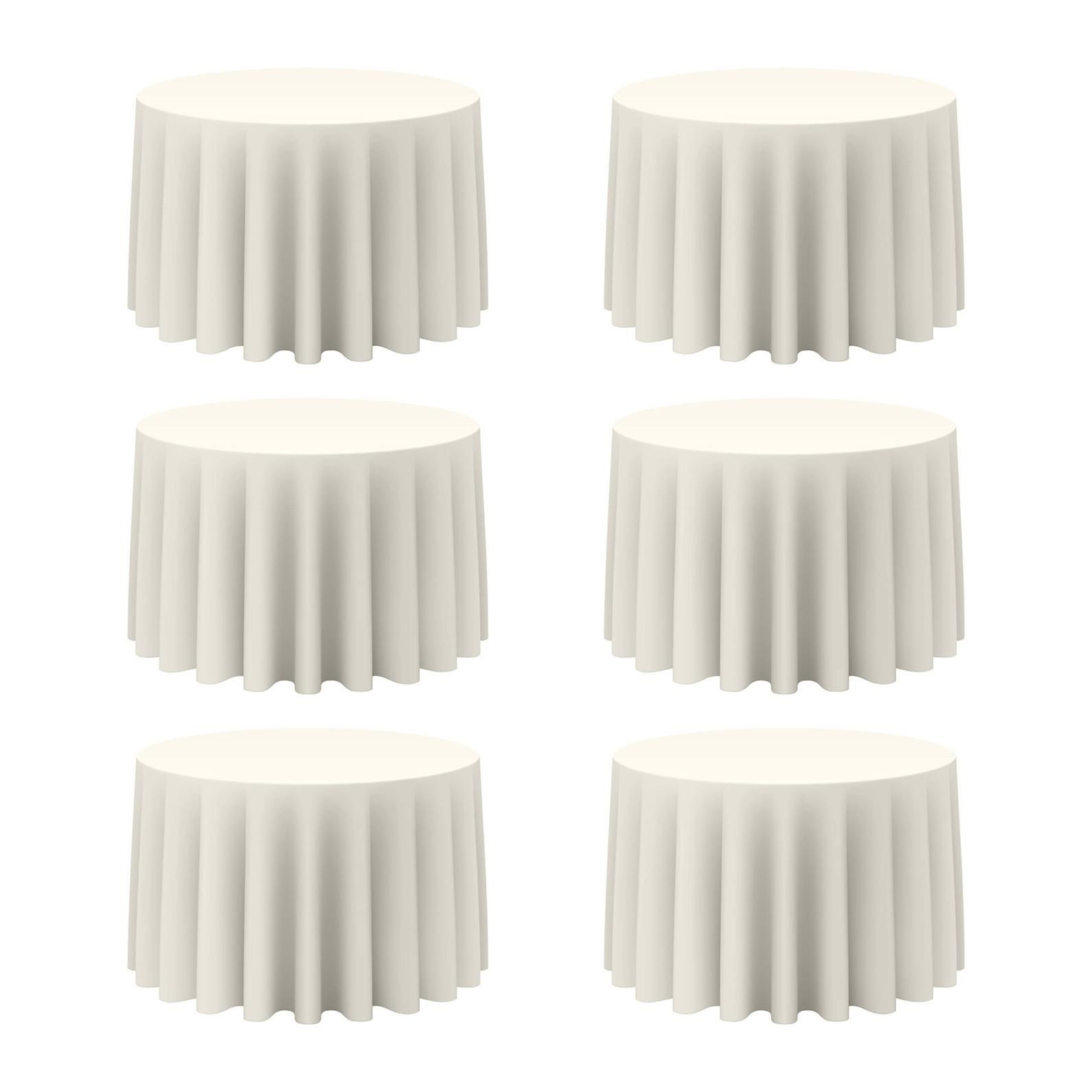 BRILLMAX 6 Pack Ivory Round Tablecloths 108 Inch -