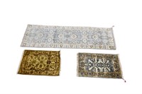 Contemporary Hand Knotted Runner & Two Mats