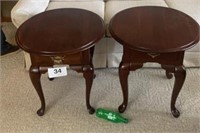 2 Broyhill End Tables w drawer 23 x 24 x 27