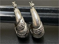 Sterling Silver Hoop Earrings 10.16 Grams