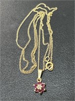 18in. Marked A&Z 14k. Gold Necklace & Pendant