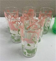 MCM Floral Drinking Glasses 6