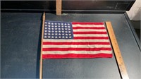 VINTAGE 48 STAR AMERICAN FLAG ON A STICK