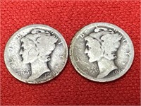 1919 & 1920 Mercury Silver Dimes