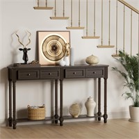 FRANSOUL Solid Wood 58" Console Sofa Table w/2 Dra