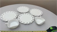 Fostoria Milk Glass Lunch Plates , Betty Ross