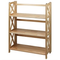 Casual Home Montego 3-Shelf Folding Bookcase, Natu