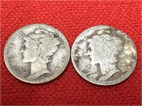 1919-S & 1920-S Mercury Silver Dimes
