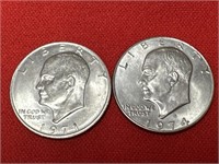 1971-D & 1974-D Ike Dollar Coins