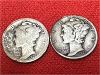 1927 & 1935 Mercury Silver Dimes