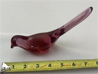 Fenton Cranberry Long Tail Bird Figurine