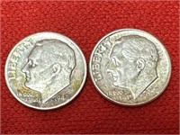 1948-D & 1950 Roosevelt Silver Dimes