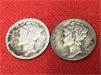 1924-S & 1936 Mercury Silver Dimes