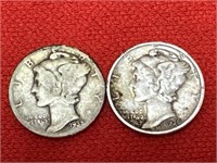 1935-S & 1936-S Mercury Silver Dimes