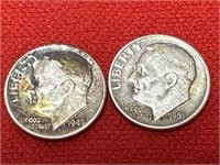 1946 & 1951-D Roosevelt Silver Dimes