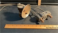 VINTAGE MINERS CARBIDE LAMP AND CAR GUAGE
