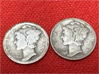 1926-D & 1937-S Mercury Silver Dimes