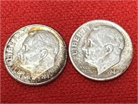 1947-D & 1948-S Roosevelt Silver Dimes