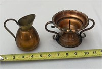Copper Reversible Candle Holder, mini Pitcher