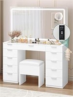 YITAHOME Vanity Desk Set with Large LED Lighted Mi