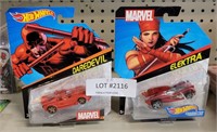 2 MARVEL HOTWHEELS CHARACTER CARS