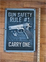 Gun Safety Metal Sign