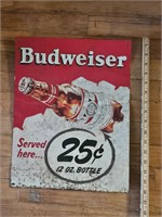 Budweiser Beer Metal Sign