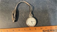 VINTAGE BULL’S EYE POCKET WATCH WITH LEATHER FOB
