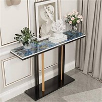 Blue Sintered Stone Console Table