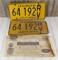 Pair of 1982 License Plates (NOS)