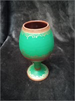 Volpi Deruta 5" Green & Gold Vase