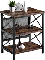 Rustic Brown End Desk Side Table