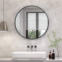 Black Round Bathroom Wall Mirror