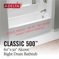 Delta 60x30 in. Right Drain Bathtub Classic 500