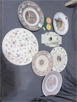 Lot of Collectable, Plates and Ceramic Light Fixtu