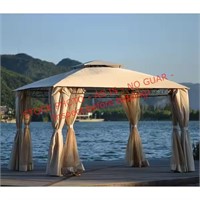 12 ft. x 11 ft. Beige Double Tiered Canopy